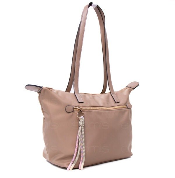 Sac à main / porté épaule " Dulcinea Heredia" en tissus imperméable - Taupe – Image 3