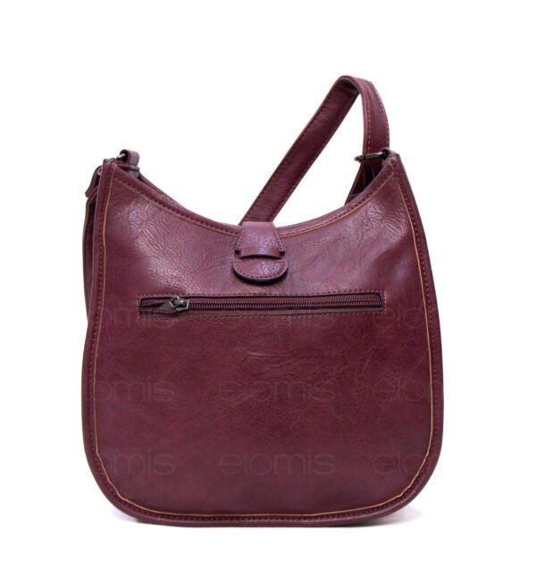 Sac bandoulière " Amalia " avec boucle décorative - Bordeaux – Image 4