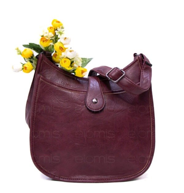 Sac bandoulière " Amalia " avec boucle décorative - Bordeaux