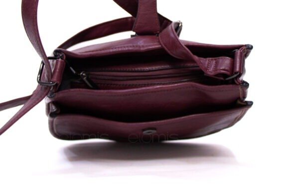 Sac bandoulière " Amalia " avec boucle décorative - Bordeaux – Image 6