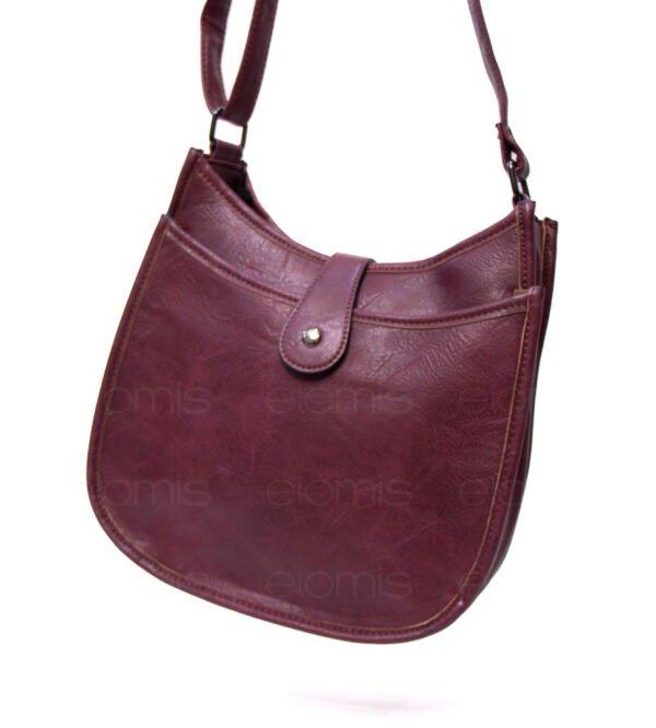 Sac bandoulière " Amalia " avec boucle décorative - Bordeaux – Image 3