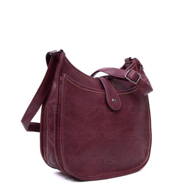Sac bandoulière " Amalia " avec boucle décorative - Bordeaux – Image 5