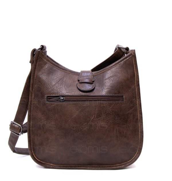 Sac bandoulière " Amalia " avec boucle décorative - Marron boisé – Image 4