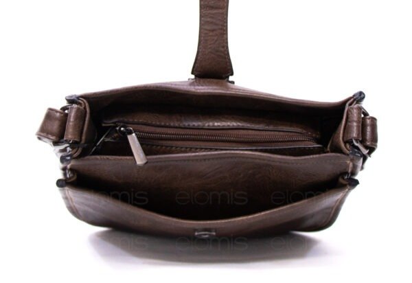 Sac bandoulière " Amalia " avec boucle décorative - Marron boisé – Image 5