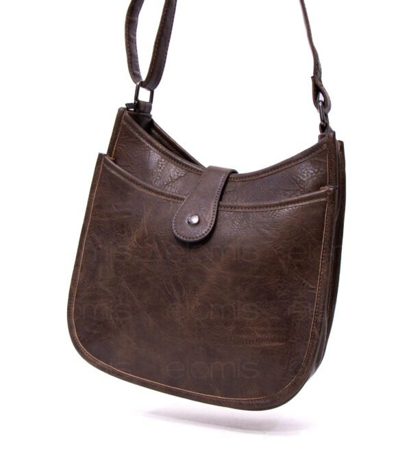 Sac bandoulière " Amalia " avec boucle décorative - Marron boisé – Image 3