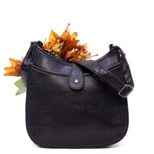 Sac bandoulière " Amalia " avec boucle décorative - Noir