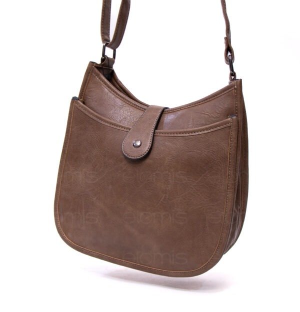 Sac bandoulière " Amalia " avec boucle décorative - Taupe – Image 3