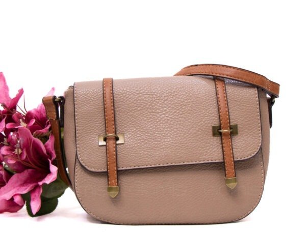 Sac bandoulière " sara fashion bag " moyenne taille - Beige / finitions marron – Image 4