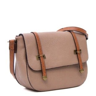 Sac bandoulière " sara fashion bag " moyenne taille - Beige / finitions marron