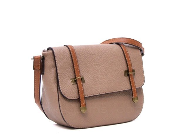Sac bandoulière " sara fashion bag " moyenne taille - Beige / finitions marron