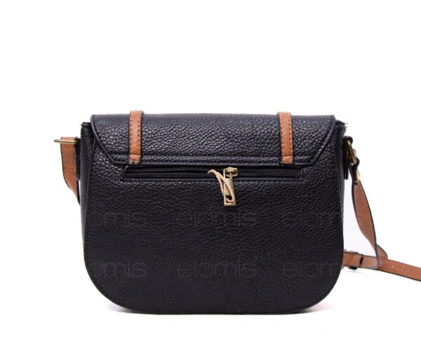 Sac bandoulière " sara fashion bag " moyenne taille - Noir / Finitions Marron – Image 5