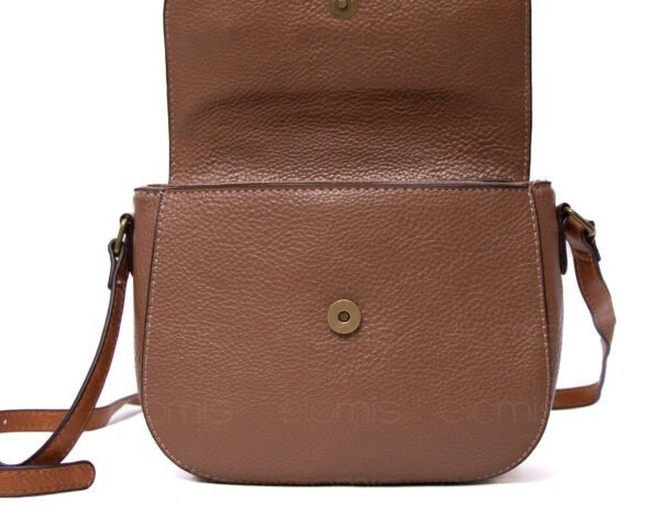Sac bandoulière " sara fashion bag " moyenne taille - Taupe / finitions marron – Image 6