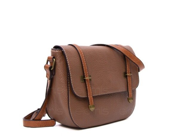 Sac bandoulière " sara fashion bag " moyenne taille - Taupe / finitions marron – Image 3