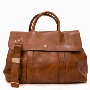 Grand sac à main / Sac cartable à triple compartiments interne - Marron