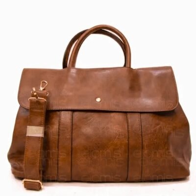 Grand sac à main / Sac cartable vintage - Marron