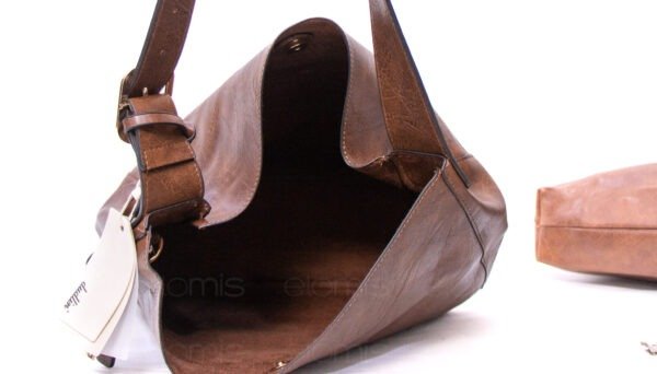 Grand sac porté épaule + sac bandoulière  " DUDLIN "- Marron foncé – Image 5