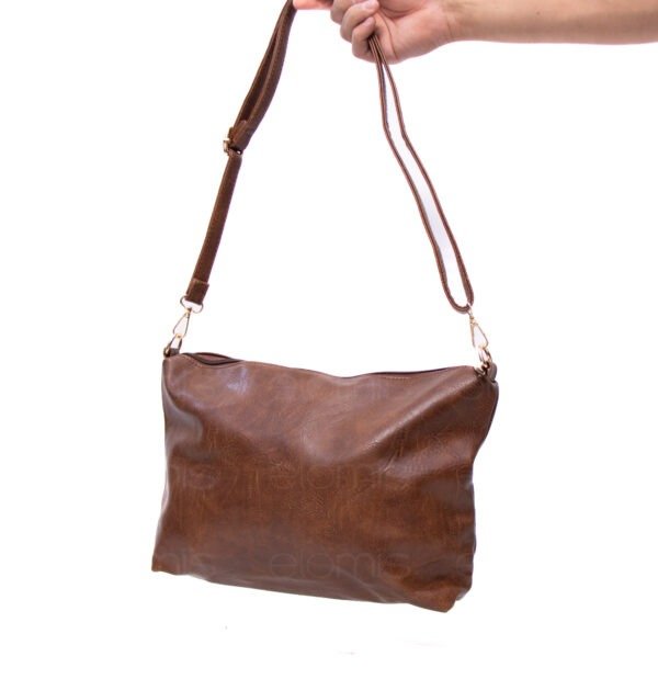 Grand sac porté épaule + sac bandoulière  " DUDLIN "- Marron foncé – Image 7