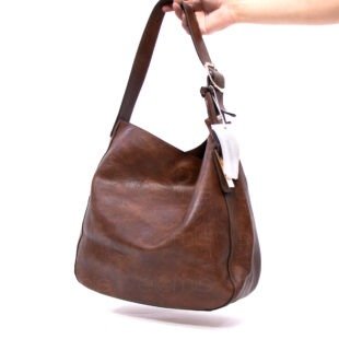 Alternative view of Grand sac porté épaule + sac bandoulière  " DUDLIN "- Marron foncé