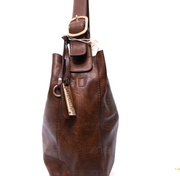 Grand sac porté épaule + sac bandoulière  " DUDLIN "- Marron foncé – Image 3