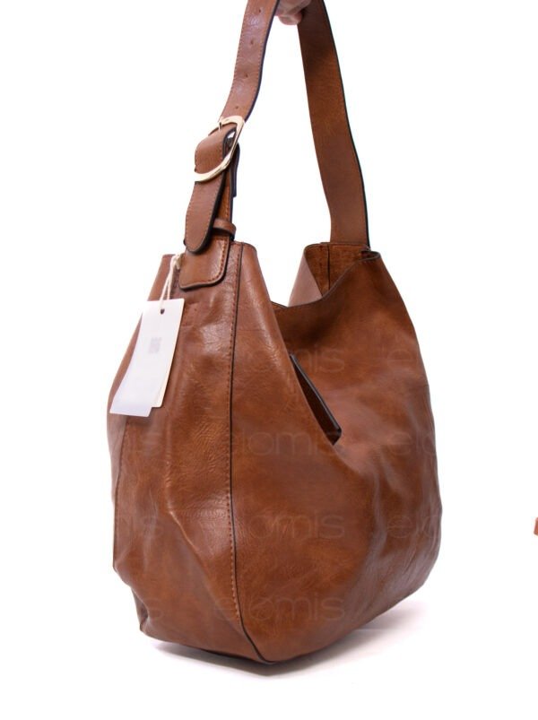 Grand sac porté épaule + sac bandoulière  " DUDLIN "- Marron – Image 3