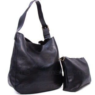 Grand sac porté épaule + sac bandoulière  " DUDLIN "- Noir