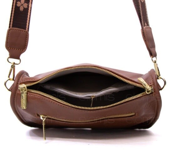 Sac bandoulière moyenne taille " GELAIYA " à double bandoulière - Marron – Image 6