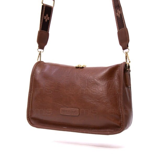 Sac bandoulière moyenne taille " GELAIYA " à double bandoulière - Marron – Image 2