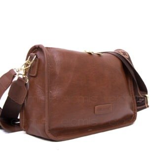 Sac bandoulière moyenne taille " GELAIYA " à double bandoulière - Marron
