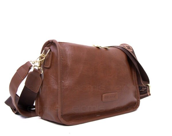 Sac bandoulière moyenne taille " GELAIYA " à double bandoulière - Marron