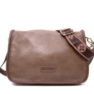 Sac bandoulière moyenne taille " GELAIYA " à double bandoulière - Taupe