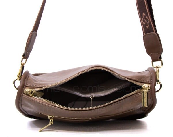 Sac bandoulière moyenne taille " GELAIYA " à double bandoulière - Taupe – Image 4
