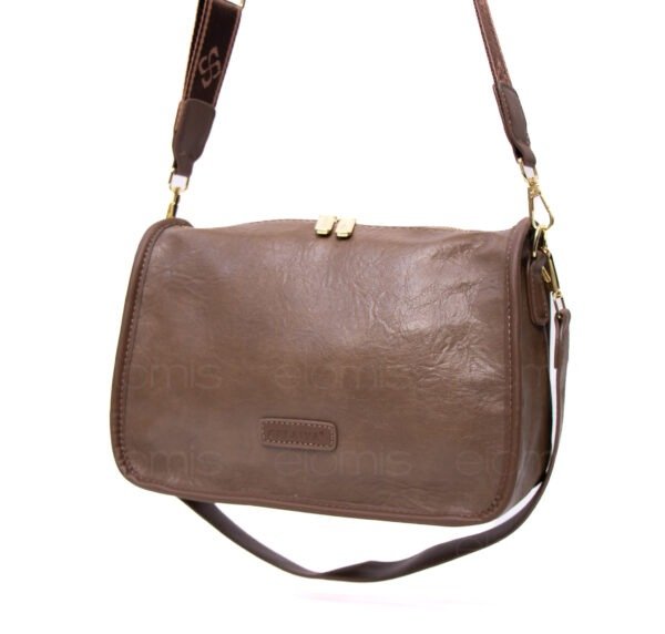 Sac bandoulière moyenne taille " GELAIYA " à double bandoulière - Taupe – Image 3