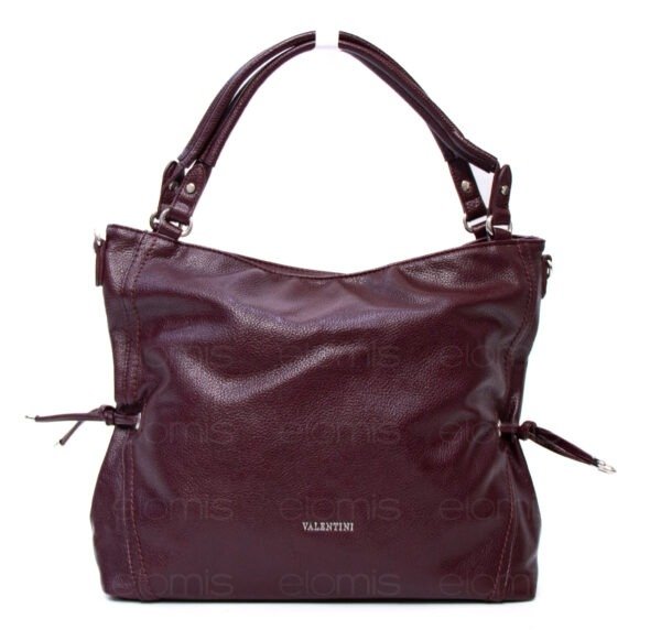 Grand sac " VALENTINI GINO " à triple compartiments interne - Bordeaux