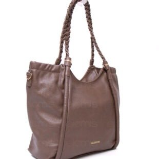 Alternative view of Grand sac avec anses tressées " VALENTINI GINO " à triple compartiments interne - Taupe