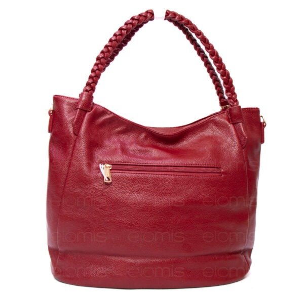 Grand sac avec anses tressées " VALENTINI GINO " à triple compartiments interne - Rouge – Image 7