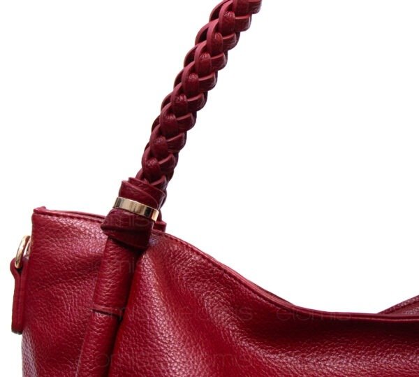 Grand sac avec anses tressées " VALENTINI GINO " à triple compartiments interne - Rouge – Image 4
