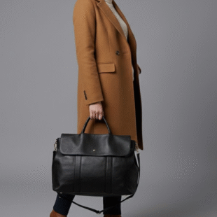 Alternative view of Grand sac à main " DUDLIN " à triple compartiments interne - Noir