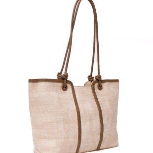 Alternative view of Sac porté épaule " Fashion Bag " cuir synthétique - Beige / Finitions Marron