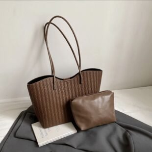 Sac porté épaule " Fashion Bag " avec pochette - Marron foncé