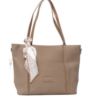 Sac à main / porté épaule " Fashion Bag " cuir synthétique effet tissu - Kaki