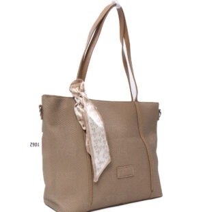 Alternative view of Sac à main / porté épaule " Fashion Bag " cuir synthétique effet tissu - Kaki