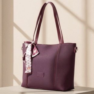 Sac à main / porté épaule " Fashion Bag " cuir synthétique effet tissu - Bordeaux