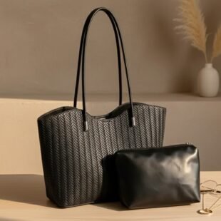 Sac porté épaule " Fashion Bag " avec pochette - Noir