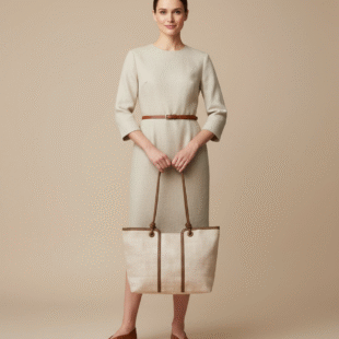 Alternative view of Sac porté épaule " Fashion Bag " cuir synthétique - Beige / Finitions Marron