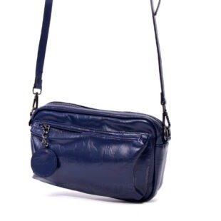 Petit sac bandoulière " Fashion bag " effet gloss - Bleu foncé