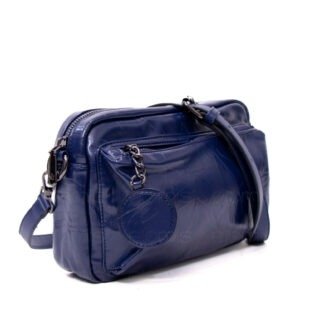 Alternative view of Petit sac bandoulière " Fashion bag " effet gloss - Bleu foncé