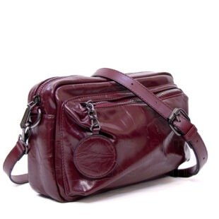 Petit sac bandoulière " Fashion bag " effet gloss - Bordeaux