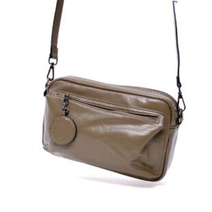 Petit sac bandoulière " Fashion bag " effet gloss - Vert kaki