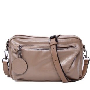 Alternative view of Petit sac bandoulière " Fashion bag " effet gloss - Taupe