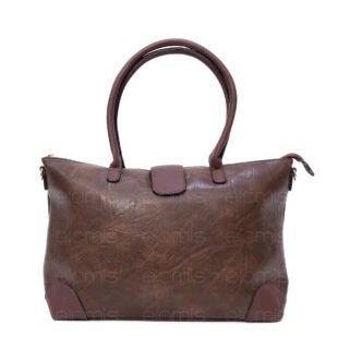 Alternative view of Sac à main / Cartable " Aurora " à triple compartiments - Marron foncé